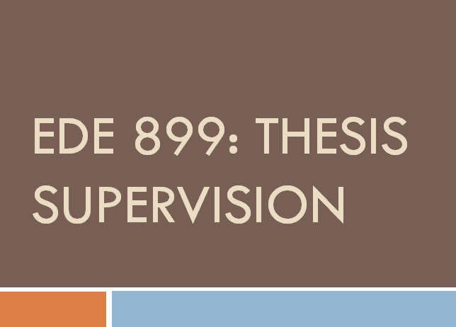 THESIS SUPERVISION