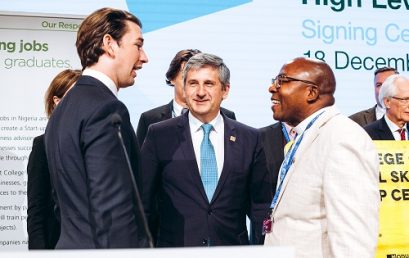 GOUNI VC with the Austrian Prime Minister Sebastian Kurz during the signing of an MoU with the Austrian Government